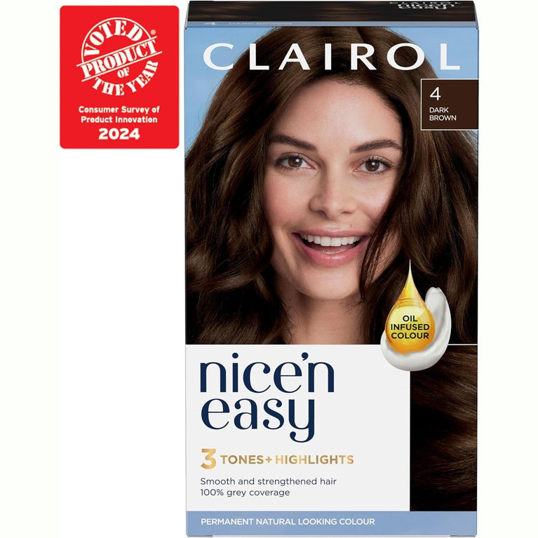 Clairol Nice'n Easy Crème Permanent Hair Dye in Dark Brown - 230g
