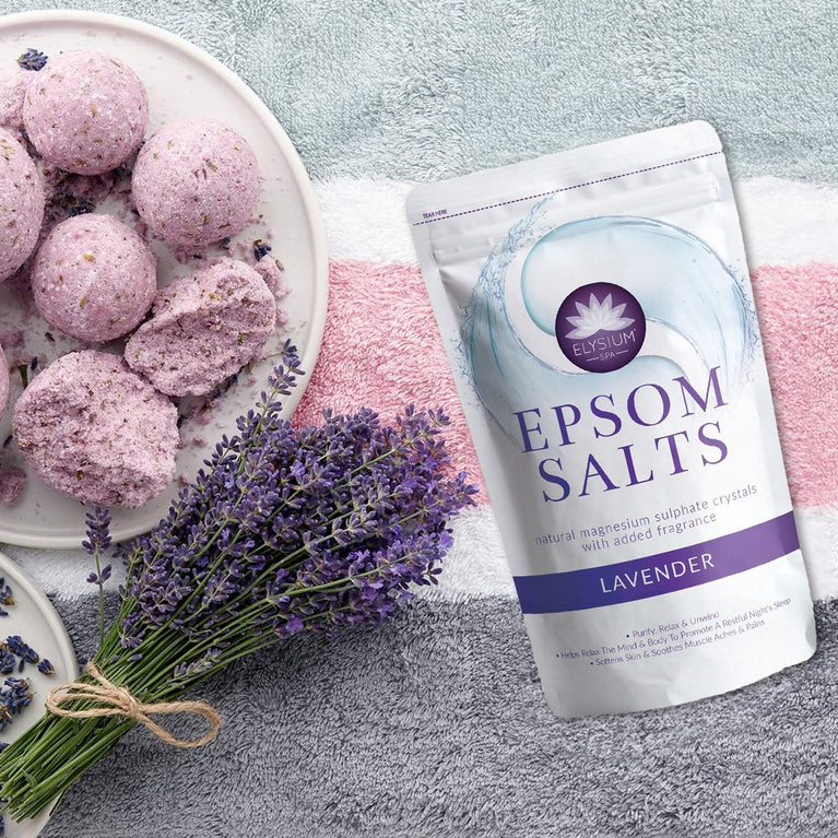 Elysium Spa Lavender Epsom Salts for Therapeutic Bath 1kg