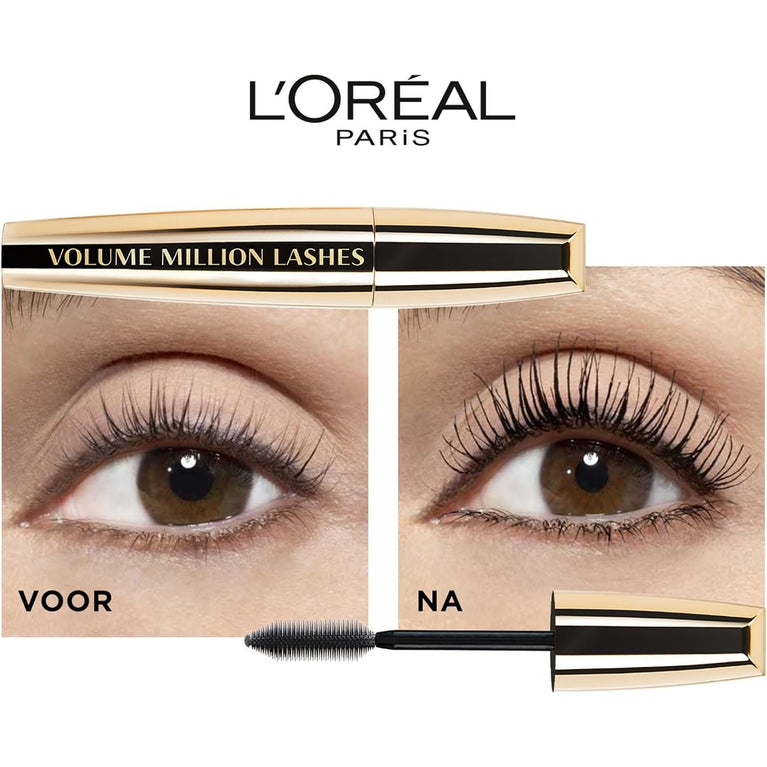 L'Oreal Black Mascara, 10 ml - One Coat No Clump Volume Enhancer (Pack of 1)