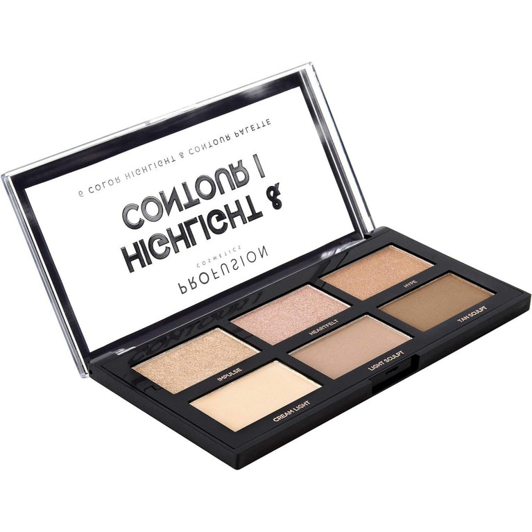 Profusion Cosmetics Travel-Friendly Mini Artistry Contour & Highlight Palette - Light Medium