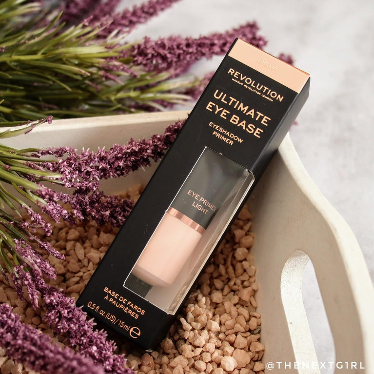 Revolution Ultimate Eye Base Makeup Primer for Long-Lasting Crease-Free Wear, Light, 15 ml - Vegan and Cruelty Free