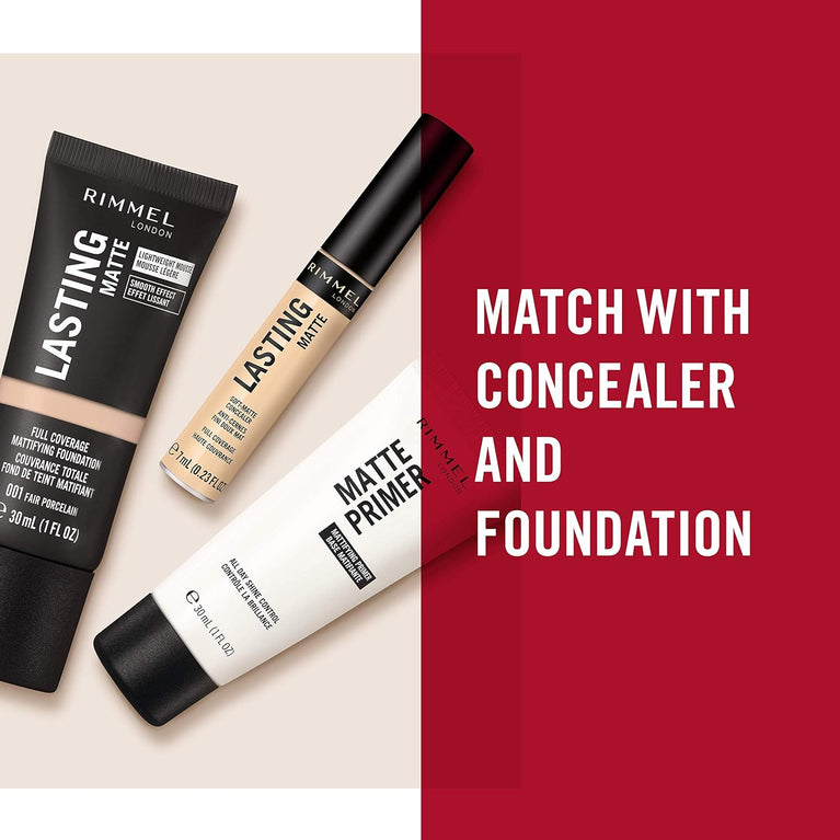Rimmel Shine-Control Matte Primer: Makeup Base for Flawless, Long-Lasting Finish