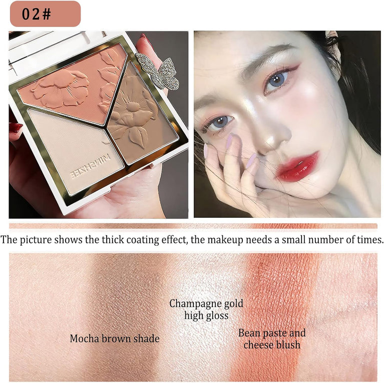 Radiant Cheek Contouring 3-Tone Blush and Highlighter Palette