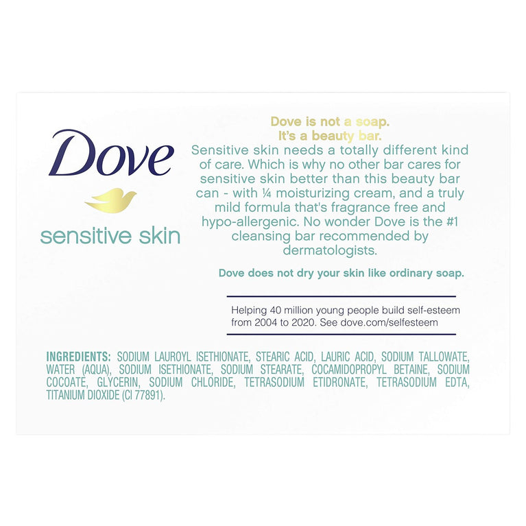 Dove Sensitive Skin Bar Soap 3.15 oz (Pack of 8)