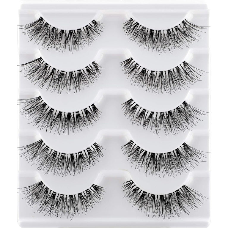 JIMIRE Glamorous Lightweight Natural False Eyelashes Multipack - Reusable and Easy to Wear