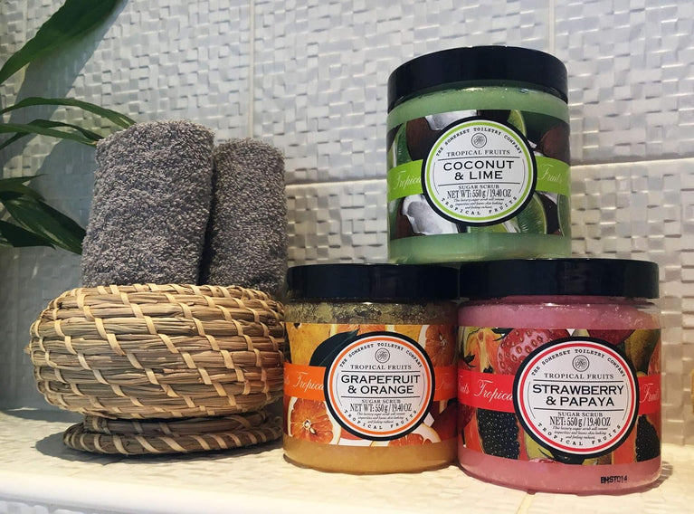 Tropical Fruits Sugar Scrub, Exfoliating Body Scrub For Smoother Healthier Skin Grapefruit and Orange 1 x 550g
