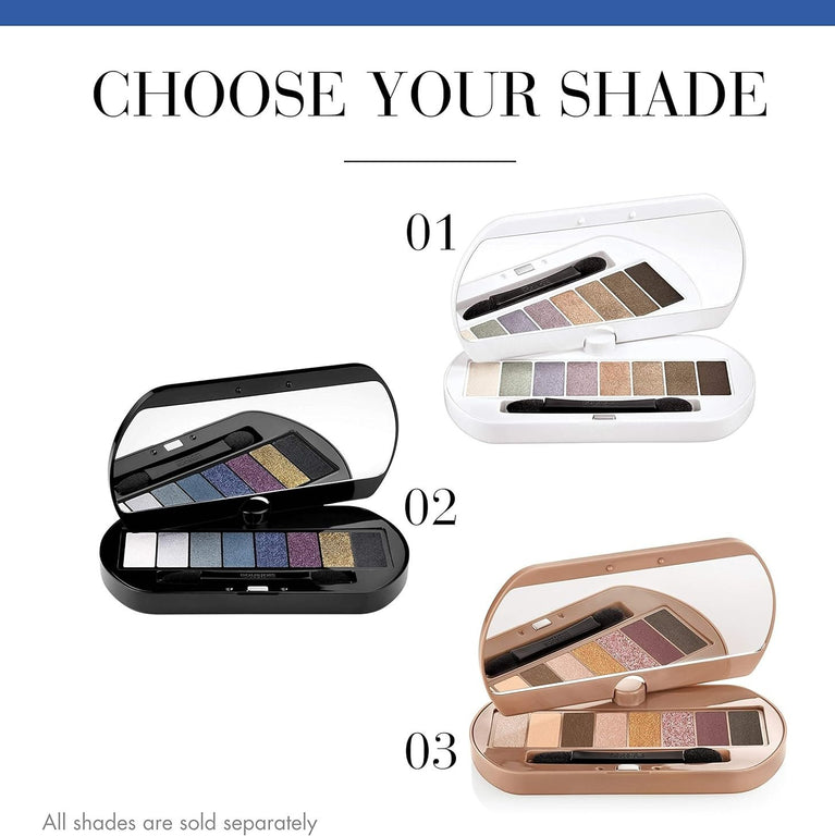 Bourjois Elegant NUDE PALETTE Eyeshadow Trio with Highlighter and Dual-End Applicator, 4.5g