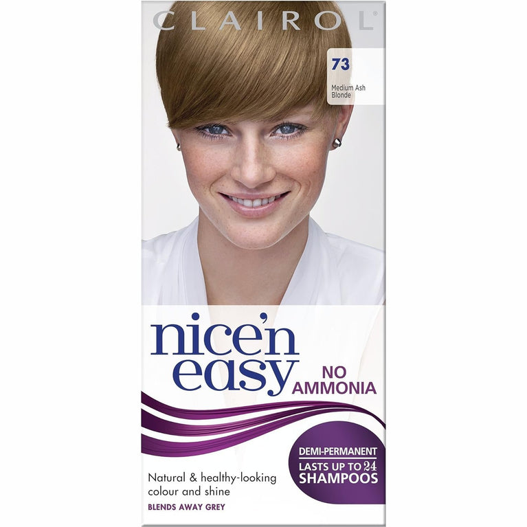 Clairol Nice'n Easy No Ammonia Hair Dye, 73 Ash Blonde, 1 Count (Pack of 1)