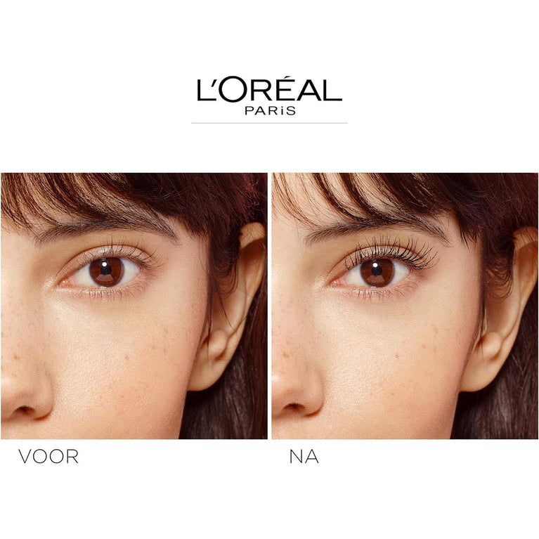 L'Oreal Paris Carbon Black Telescopic Mascara, Elastomer Bristle for Up to 60% Extended Lash Length