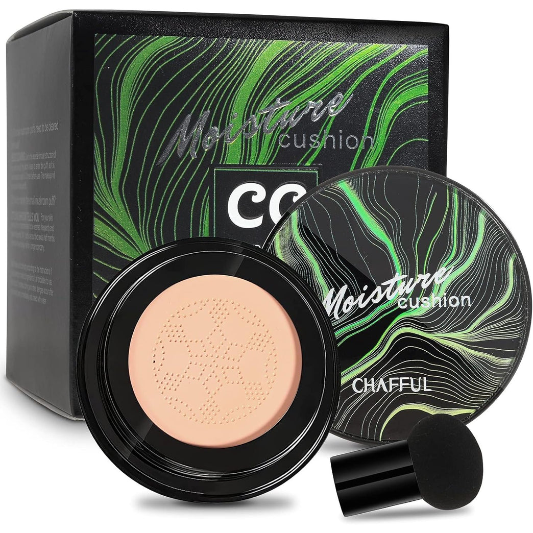 Brightening Mushroom CC Cream with Hydrating Formula and Precision Sponge