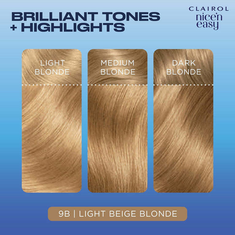 Clairol Nice'n Easy Crème, Oil-Infused Light Beige Blonde Hair Dye
