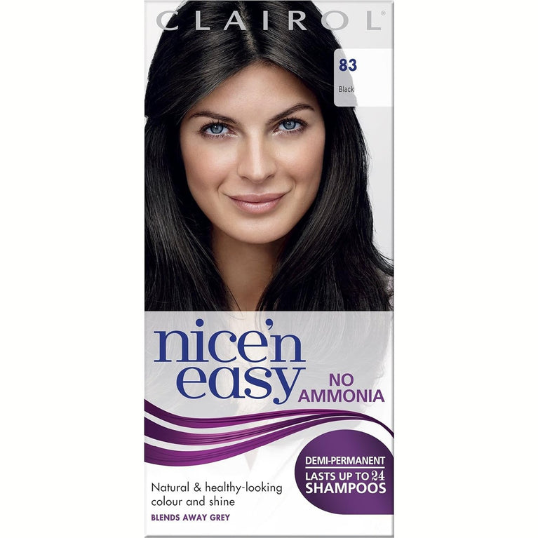 Clairol Nice'n Easy No Ammonia Hair Dye, 83 Natural Black
