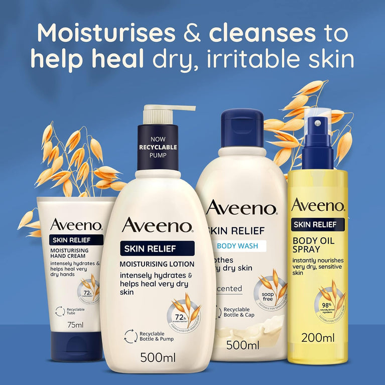Aveeno Skin Relief Moisturising Lotion with Triple Oat Complex and Shea Butter, 72-Hour Intense Hydration for Sensitive Skin