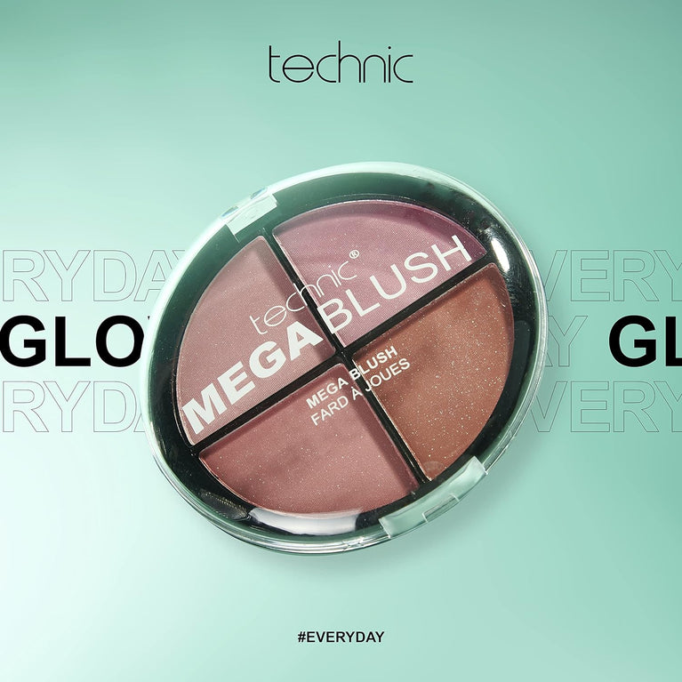 Technic 4-in-1 Vibrant Matte Blusher Compact - Richly Pigmented for All Skin Tones