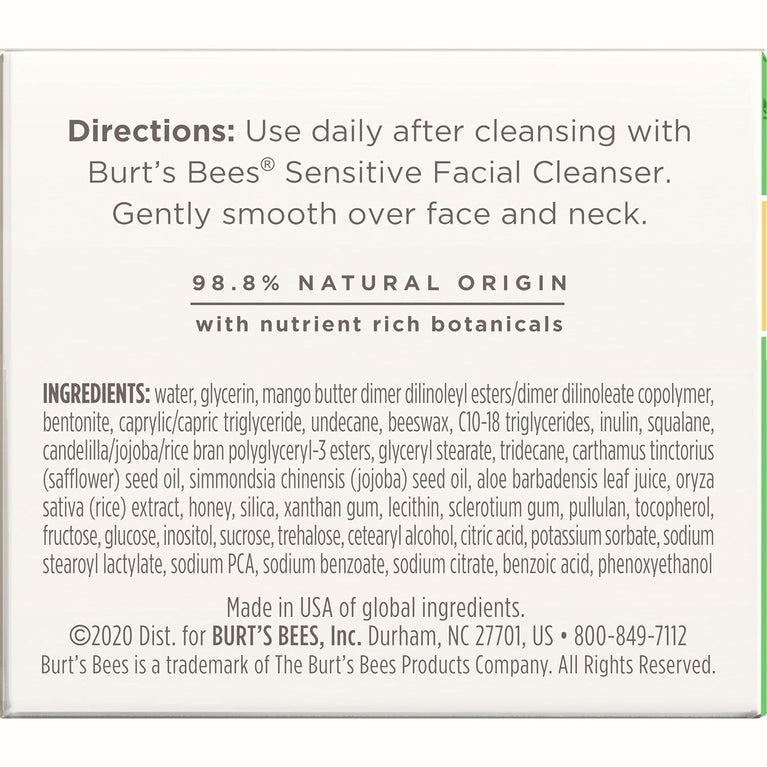 Burt's Bees Nightly Soothing Cream for Sensitive Skin, 50g