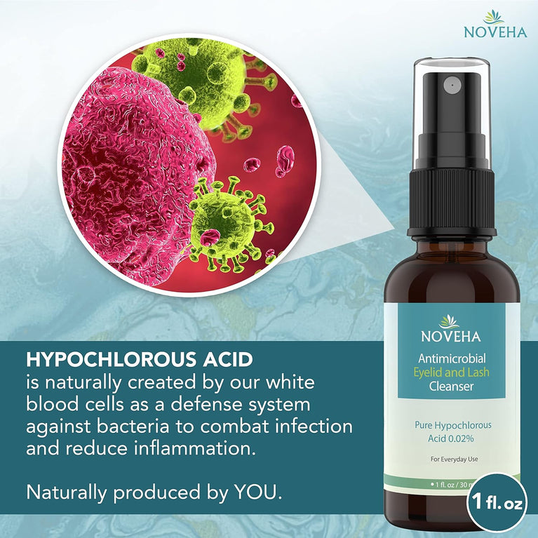 Rapid Relief Hypochlorous Acid 0.02% Eye and Lash Cleanser | Gentle & Organic Formula for Dry Eyes, Styes, and Blepharitis Relief, 30mL Soothing Spray