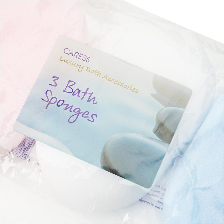 Caress Luxury Bath Sponges - 3 Pack Luxurious Spa Experience