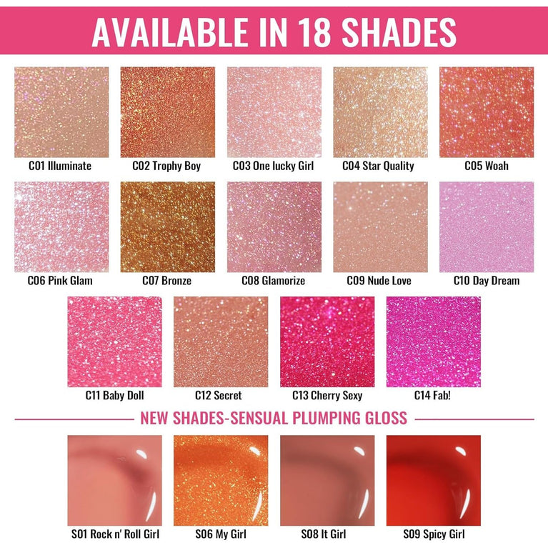 Oulac 2-in-1 Lip Gloss and Lip Oil with Moisturizing Shine Effect | Vegan & Cruelty Free Lip Care Solution for Dry Lips | Glossy Shimmer and Glitter Finish, C12