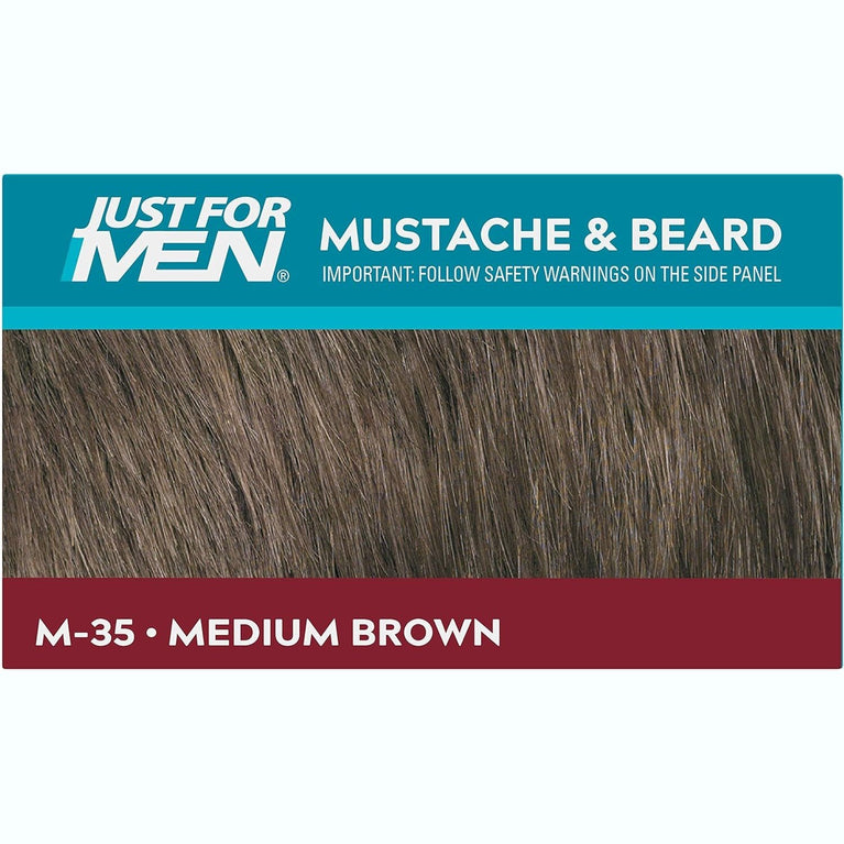 Medium Brown Just for Men Moustache & Beard Dye - Grey Eliminator for a Fuller Look - M35