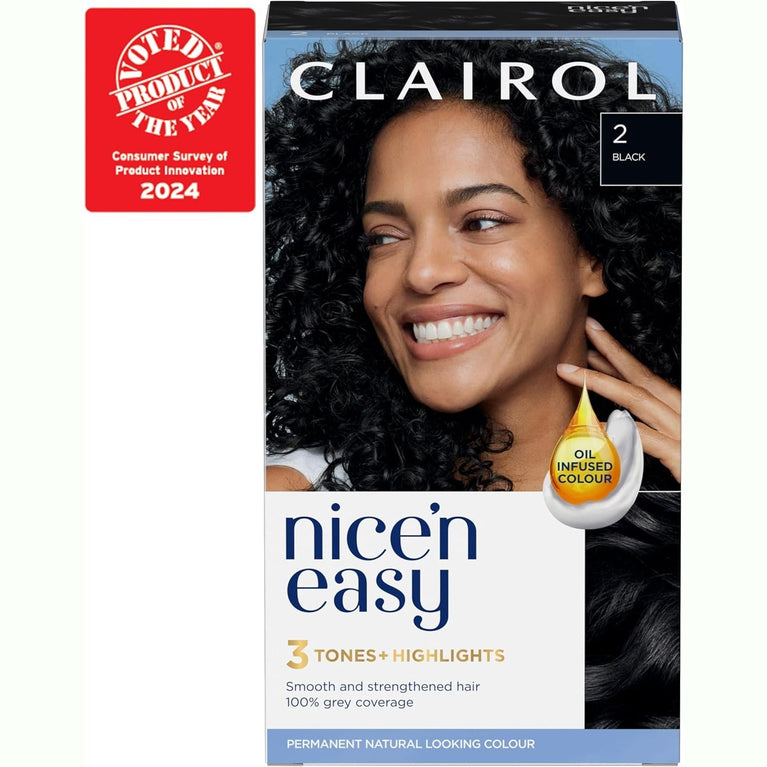Clairol Nice'n Easy Crème Black Hair Dye - Salon Blend with Oil Infusion