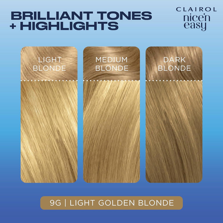 Clairol Nice'n Easy Crème, Light Golden Blonde Hair Dye with Oil Infusion