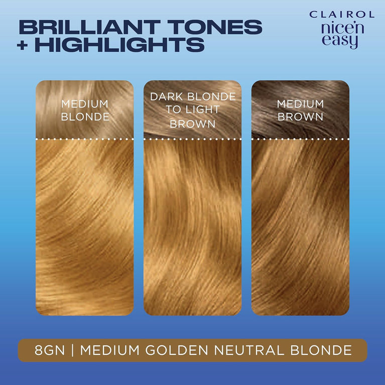 Clairol Nice'n Easy Crème, Oil-Infused Hair Dye in Medium Golden Blonde