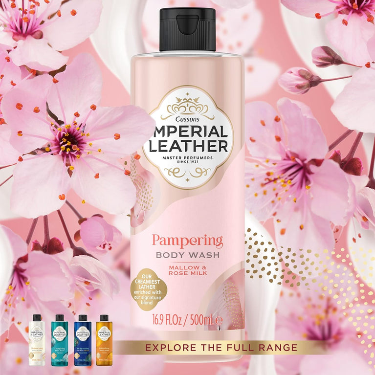 Luxurious Marshmallow & Rose Milk Shower Gel - Pack of 4 x 500ml