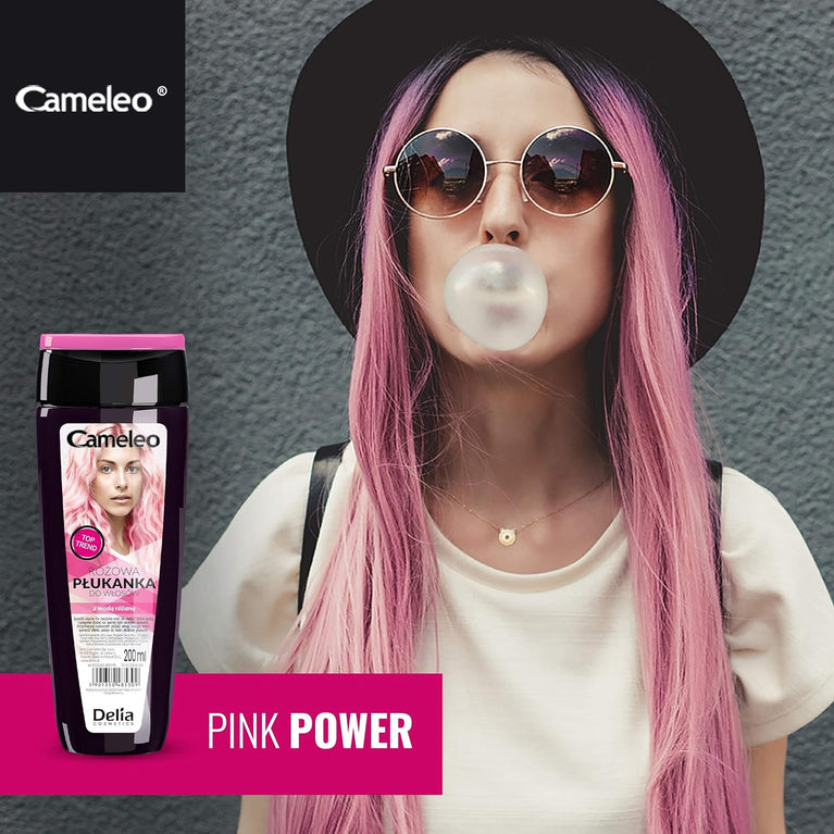 Cameleo - Pink Hair Toner with Rose Water, NO Yellow Shades, Tones, Semi Permanent Hair Dye - Blonde, Grey Hair - Colour & Care - Paraben Free | 200ml