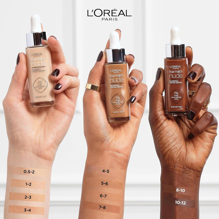 L'Oreal Paris Hyaluronic Acid Infused True Match Tinted Serum Foundation, 30ml, Shade 4-5 Medium for Radiant Skin
