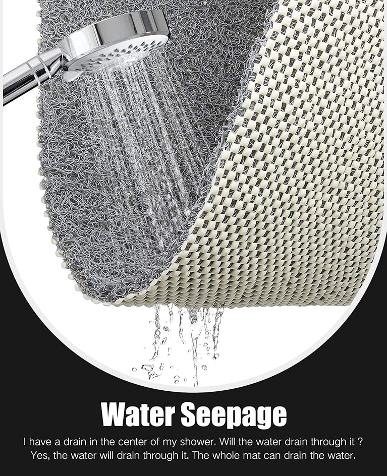 Loofah Shower Mat for Safe and Comfortable Shower Experience (Grey)