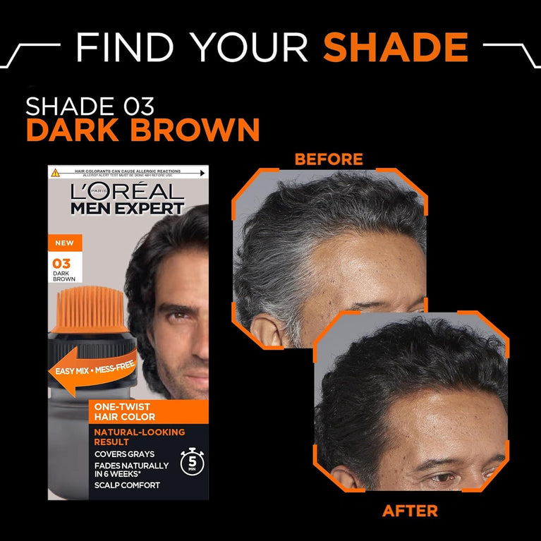 L'Oreal Paris Men's Easy Hair Color Solution, 5-Minute Grey Coverage, 7 Shades Available
