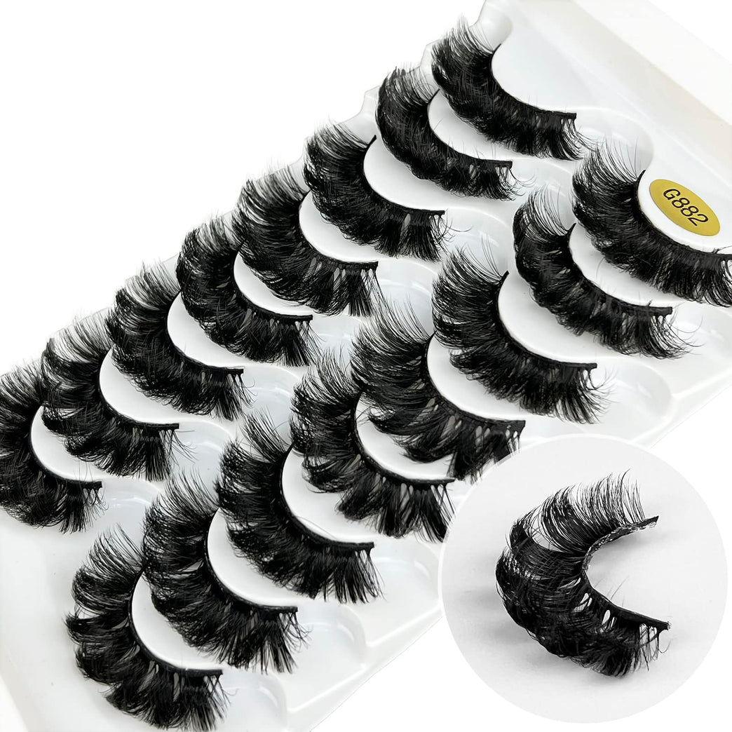 KOKAY Premium Russian Faux Mink Strip Eyelashes, 8 Pair Set, DD Curl, 3D Thick, Soft and Waterproof, Reusable with 15MM Length (K002) - Perfect Gifting Option for All Occasions
