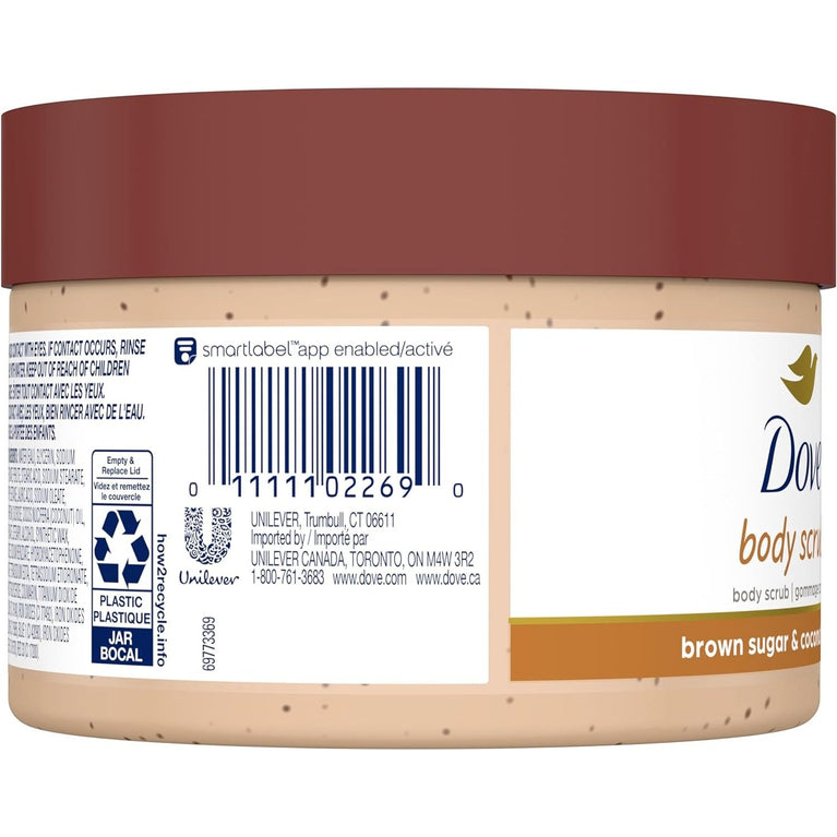 Dove Brown Sugar & Coconut Butter Body Scrub for Silky Smooth Skin 298ml