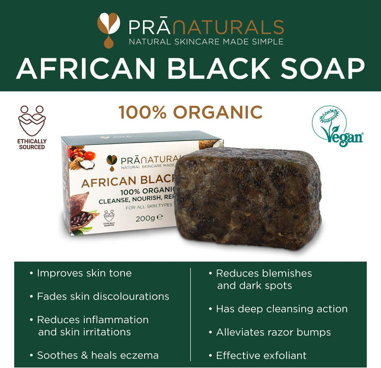 Ethically Sourced PraNaturals African Black Soap - 200g