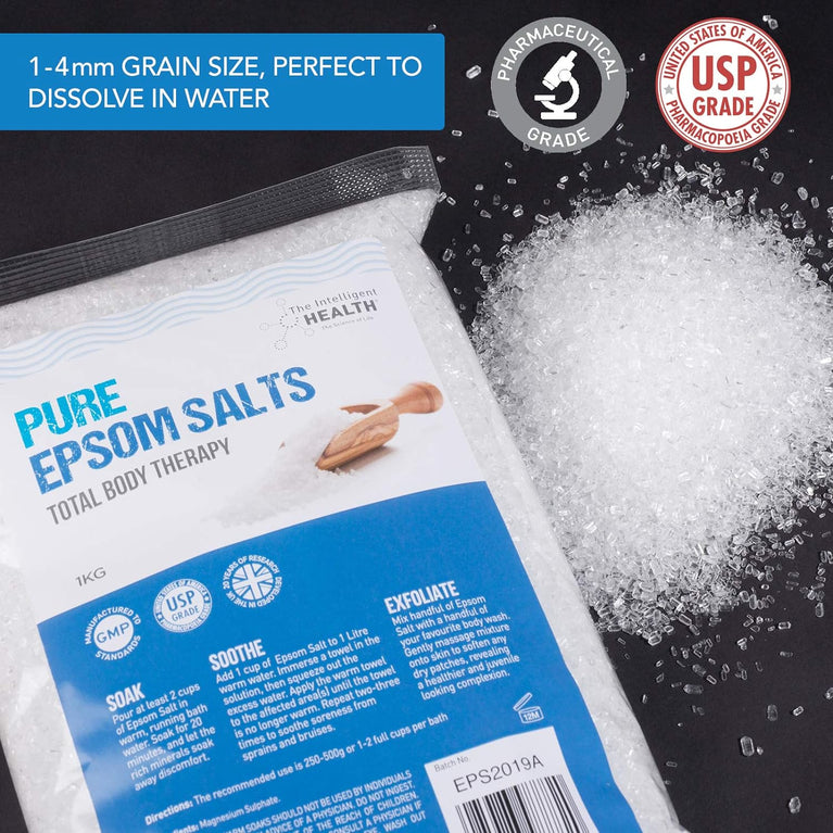 Relax and Recover with 10 Kg Pack of Pure Epsom Salts by The Intelligent Health