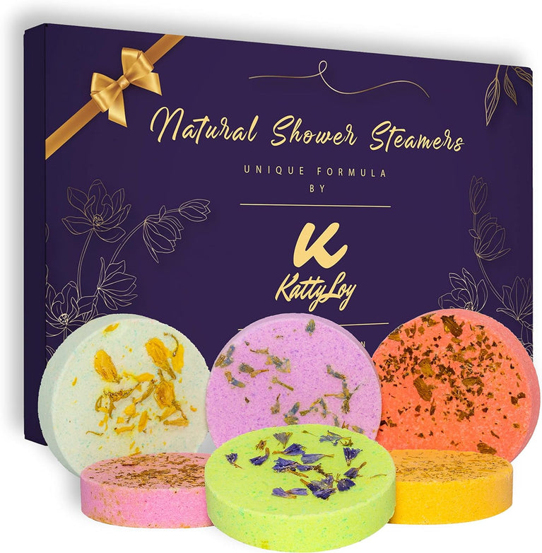 Katty Loy - Aromatherapy Shower Steamers Gift Set - Natural Spa Experience - Lavender Rose Mint - Perfect Gift for Women