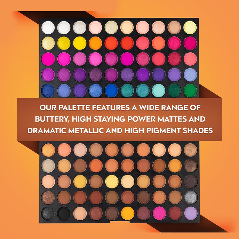 LaRoc's Ultimate Eyeshadow Collection | 120 Shades of Pigmented and Blendable Matte, Shimmer, Glitter and Metallic Shadows | Versatile Makeup Palette for All Occasions