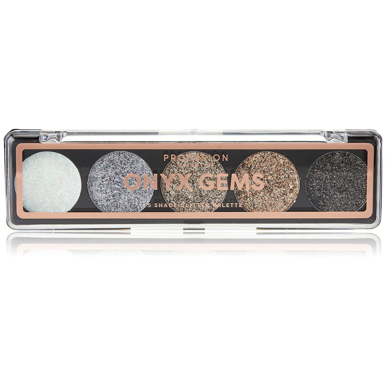 Profusion Cosmetics Glitter Bomb 5-Shade Eyeshadow Palette - Onyx Gems Edition