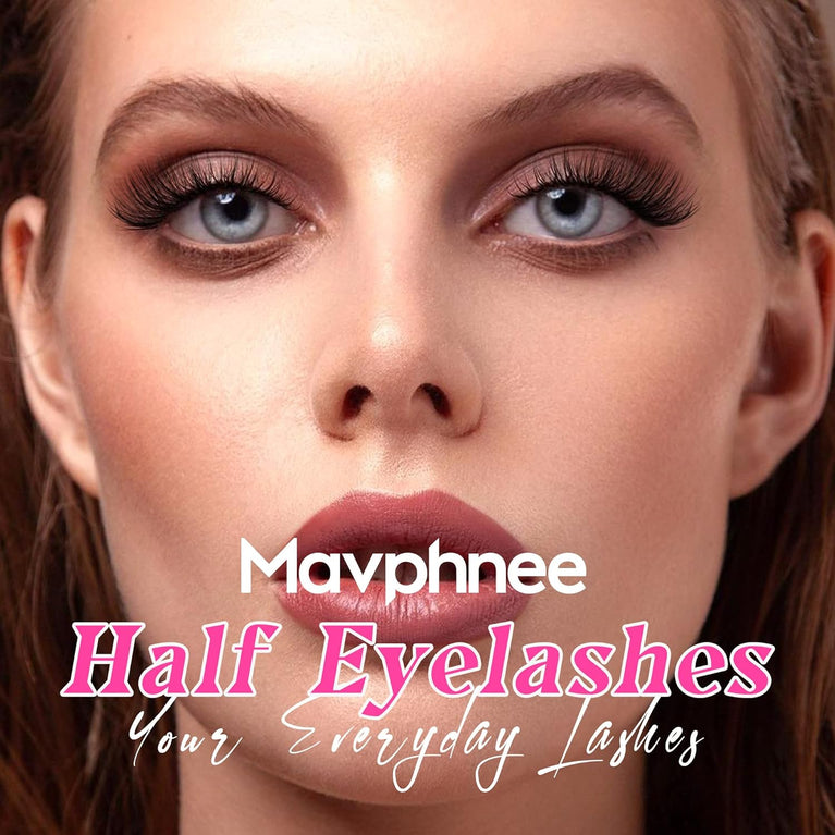 Mavphnee's 3D Cat Eye Accent False Lashes - Wispy, Fluffy & Natural Looking Half Lashes Multi-pack for Everyday Wear