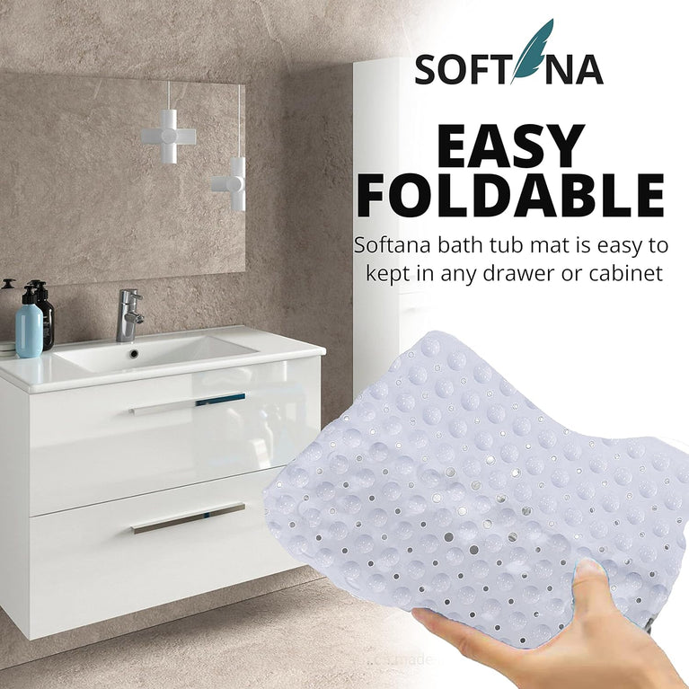 Non Slip Bath Mat with 200 Suction Cups - Shower Mat for Safety and Comfort
