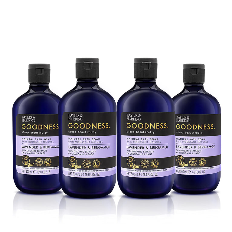 Lavender & Bergamot 500 ml Sleep Bath Soak, Pack of 4 - Vegan Friendly