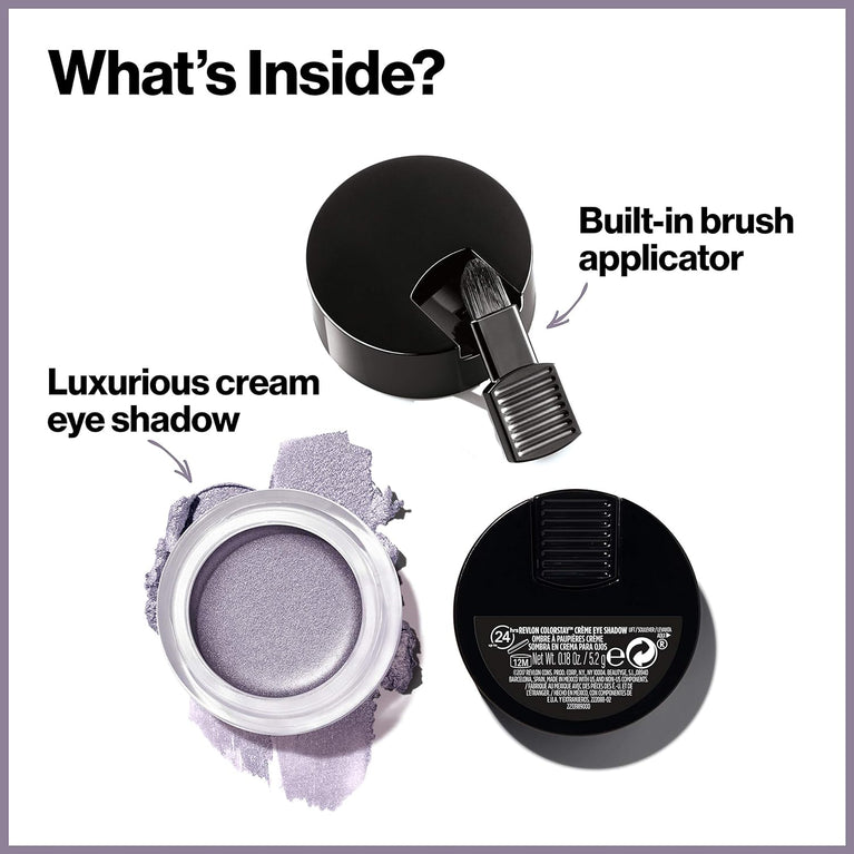 Revlon 24-Hour Creme Eye Shadow in Bronze Brown, Caramel (710) - Blendable Matte and Shimmer Finish with Waterproof Formula and In-Built Applicator Brush