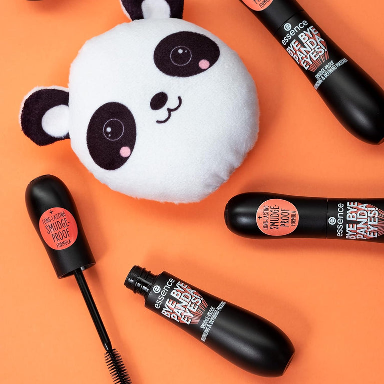 Essence Panda Eyes No More! Vegan Smudge-Proof Mascara for Volumising and Defining Lashes, No. 01 Black, Perfume-Free, 16 ml