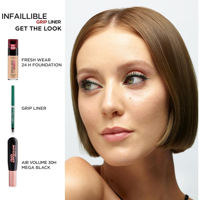 L'Oréal Paris Infallible 36H Gel Eyeliner, Semi-Permanent, Intense Black with Smudger and Sharpener
