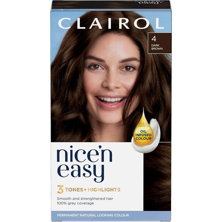 Clairol Nice'n Easy Crème Permanent Hair Dye in Dark Brown - 230g