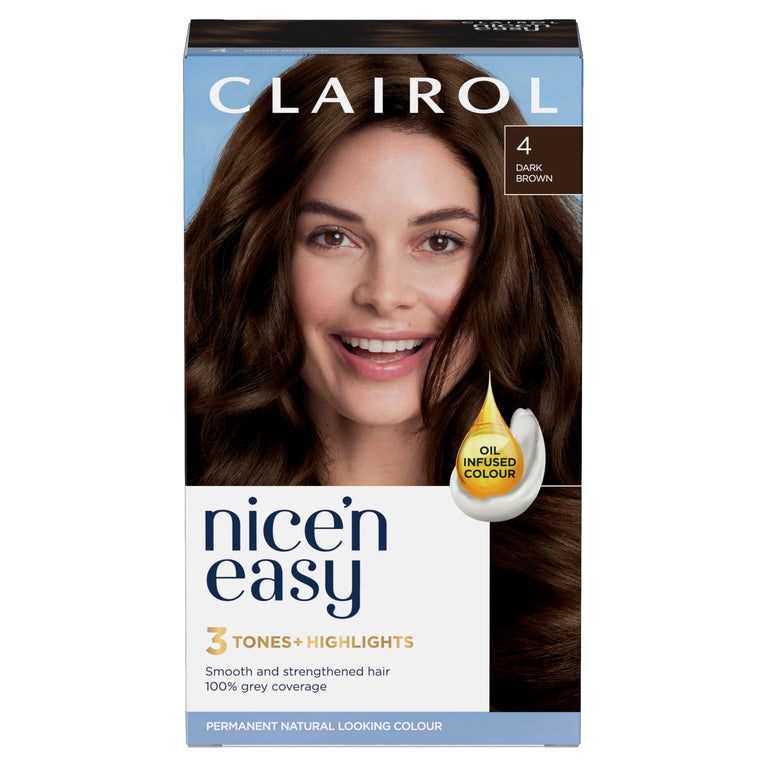 Clairol Nice'n Easy Crème Permanent Hair Dye in Dark Brown - 230g