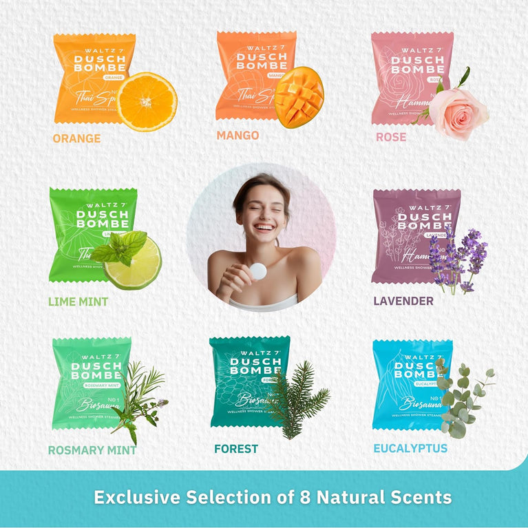 Luxurious Shower Spa Kit: 16-Piece Set with 8 Scents