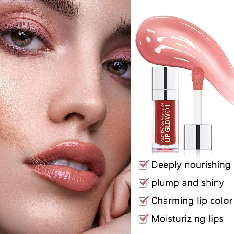 SBHEANGBA Cherry Seed Oil Lip Gloss - Hydrating, Nourishing Lip Care Balm with Long-Lasting Plumping Effect and Clear Shine, Suitable for Daily Use, Non-Sticky Formula, Rosewood Shade