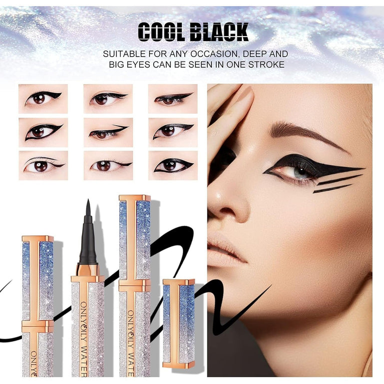 ONLYOILY Smudge-Proof Waterproof Liquid Eyeliner with Precision Pen - Quick-Drying, Long-Lasting, Highly Pigmented Black Eye Makeup Pencil
