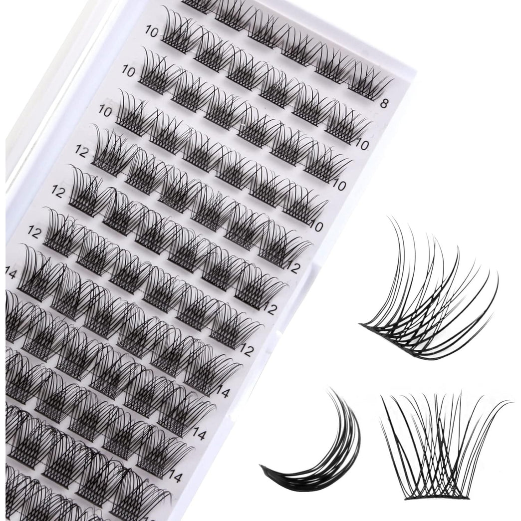 Handmade Mix-Length D Curl Cluster Lashes - 72Pcs Soft, Fluffy, Easy-to-Apply DIY Eyelash Extension Set (MIX-2)
